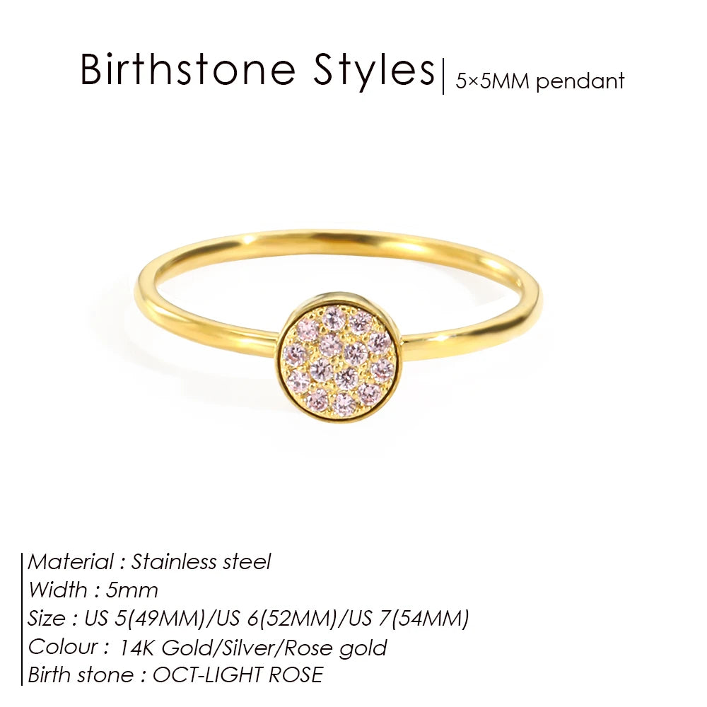 Birthstone Gold Rings