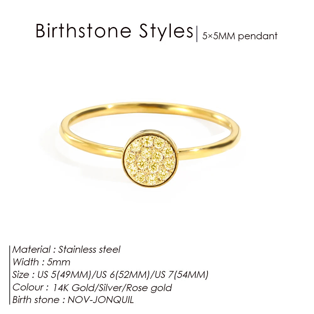 Birthstone Gold Rings