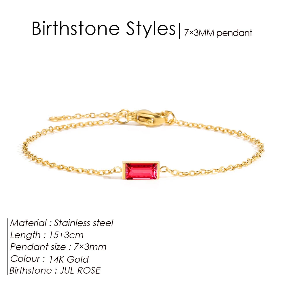Adam Birthstone Gold Bracelet