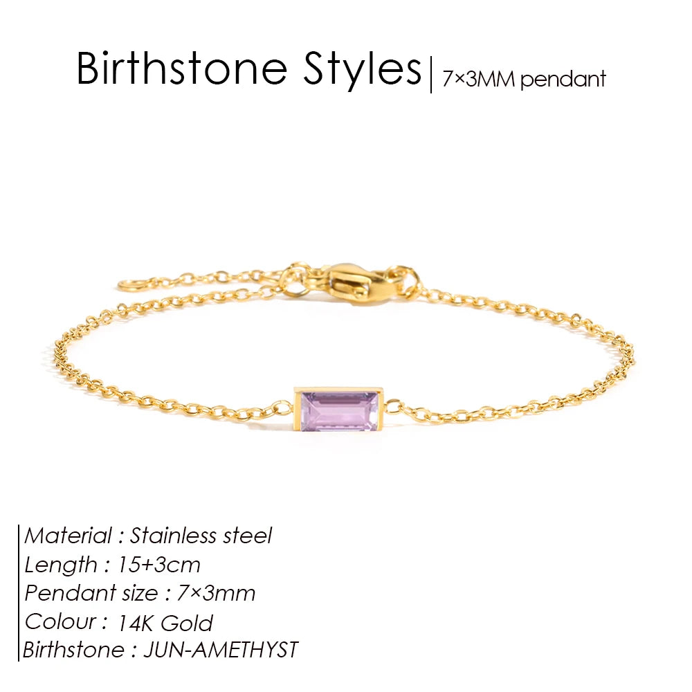Adam Birthstone Gold Bracelet