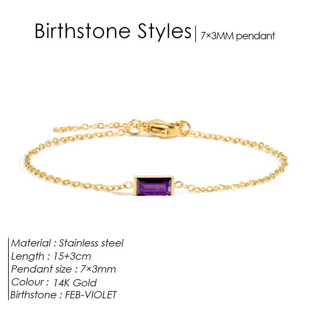 Adam Birthstone Gold Bracelet