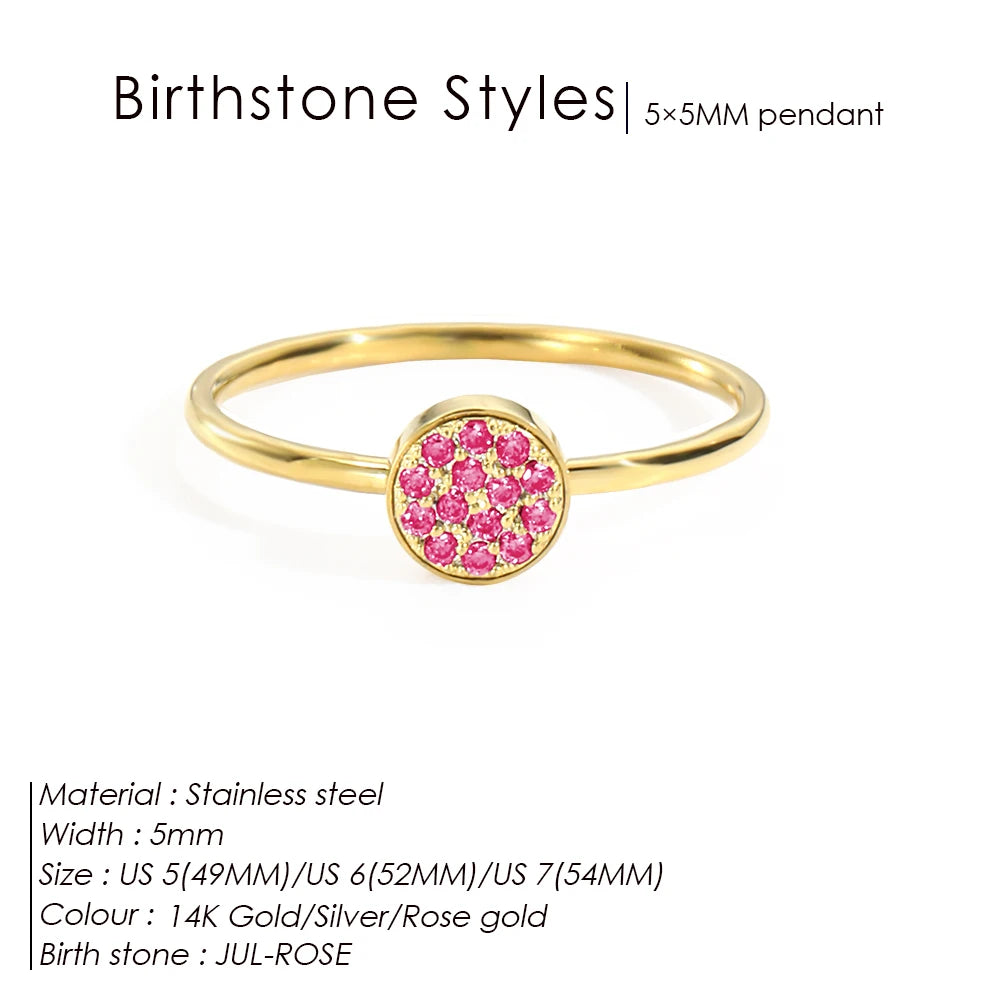 Birthstone Gold Rings