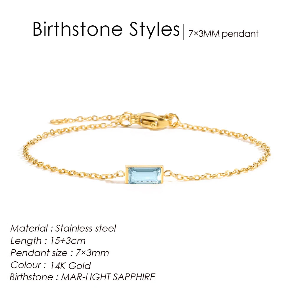 Adam Birthstone Gold Bracelet