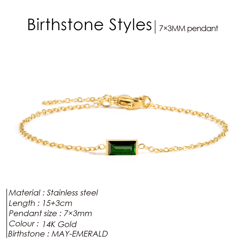 Adam Birthstone Gold Bracelet