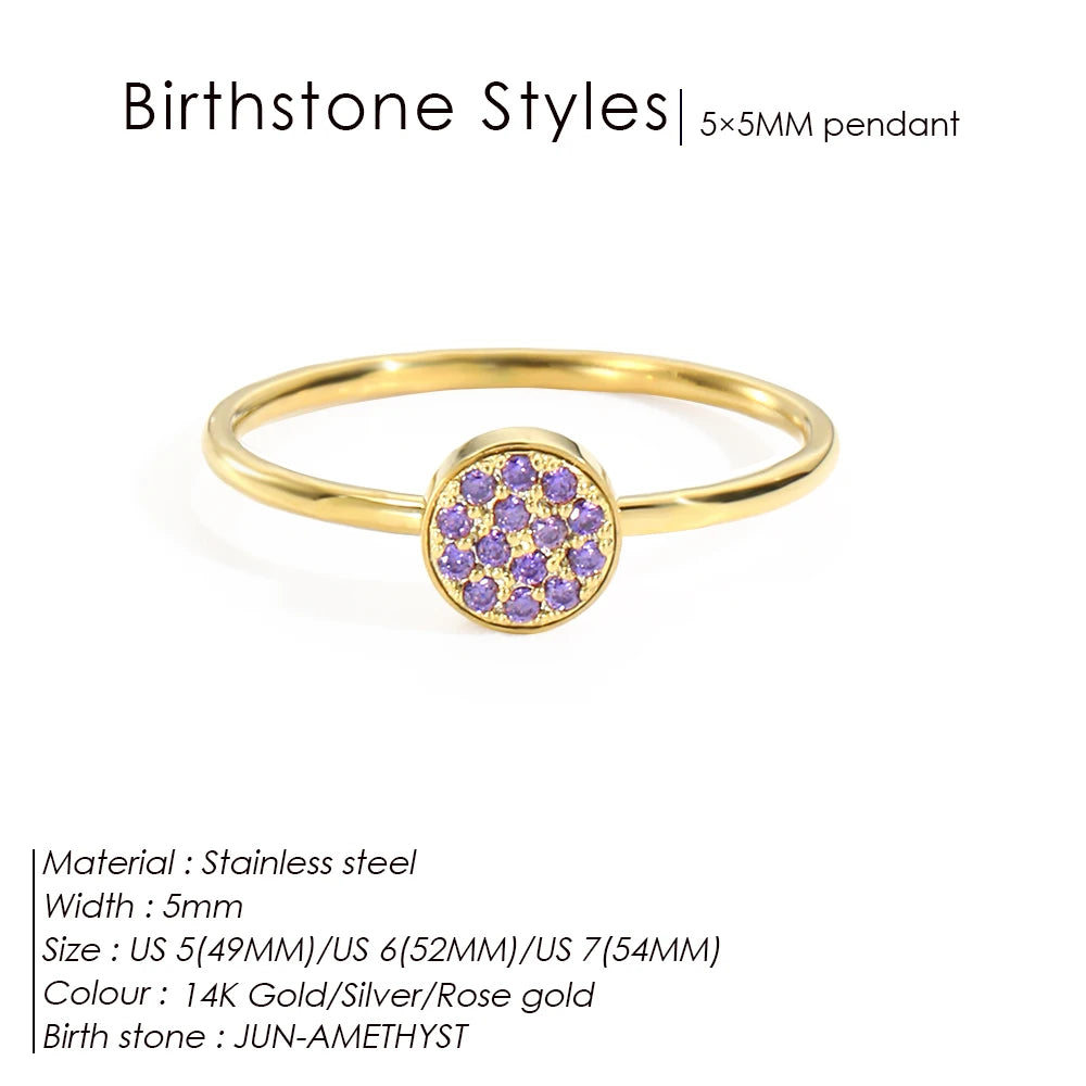 Birthstone Gold Rings