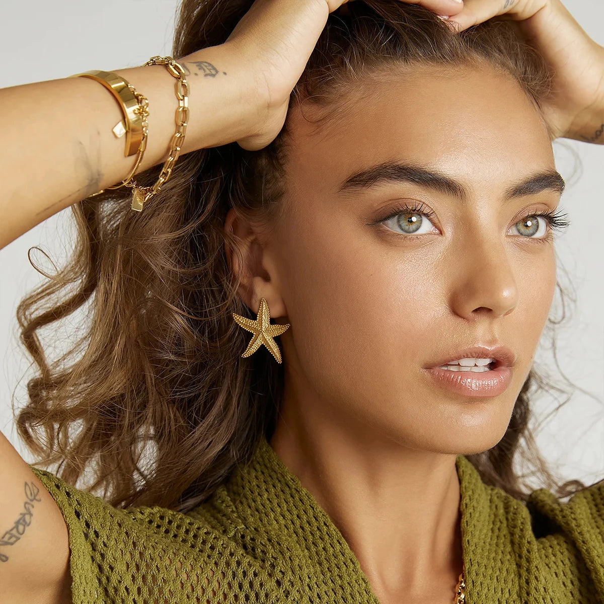 Alice Starfish Gold Earrings