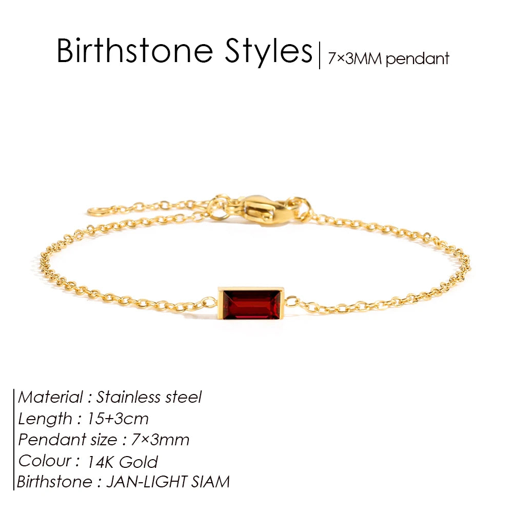 Adam Birthstone Gold Bracelet
