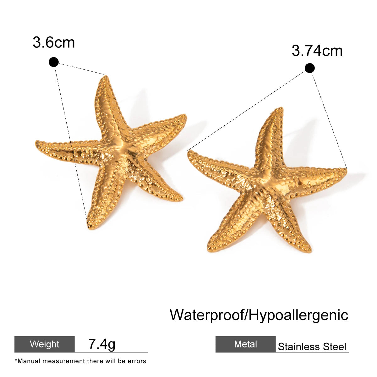 Alice Starfish Gold Earrings
