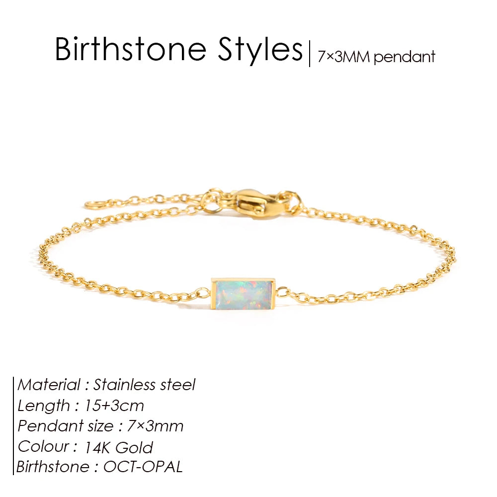 Adam Birthstone Gold Bracelet