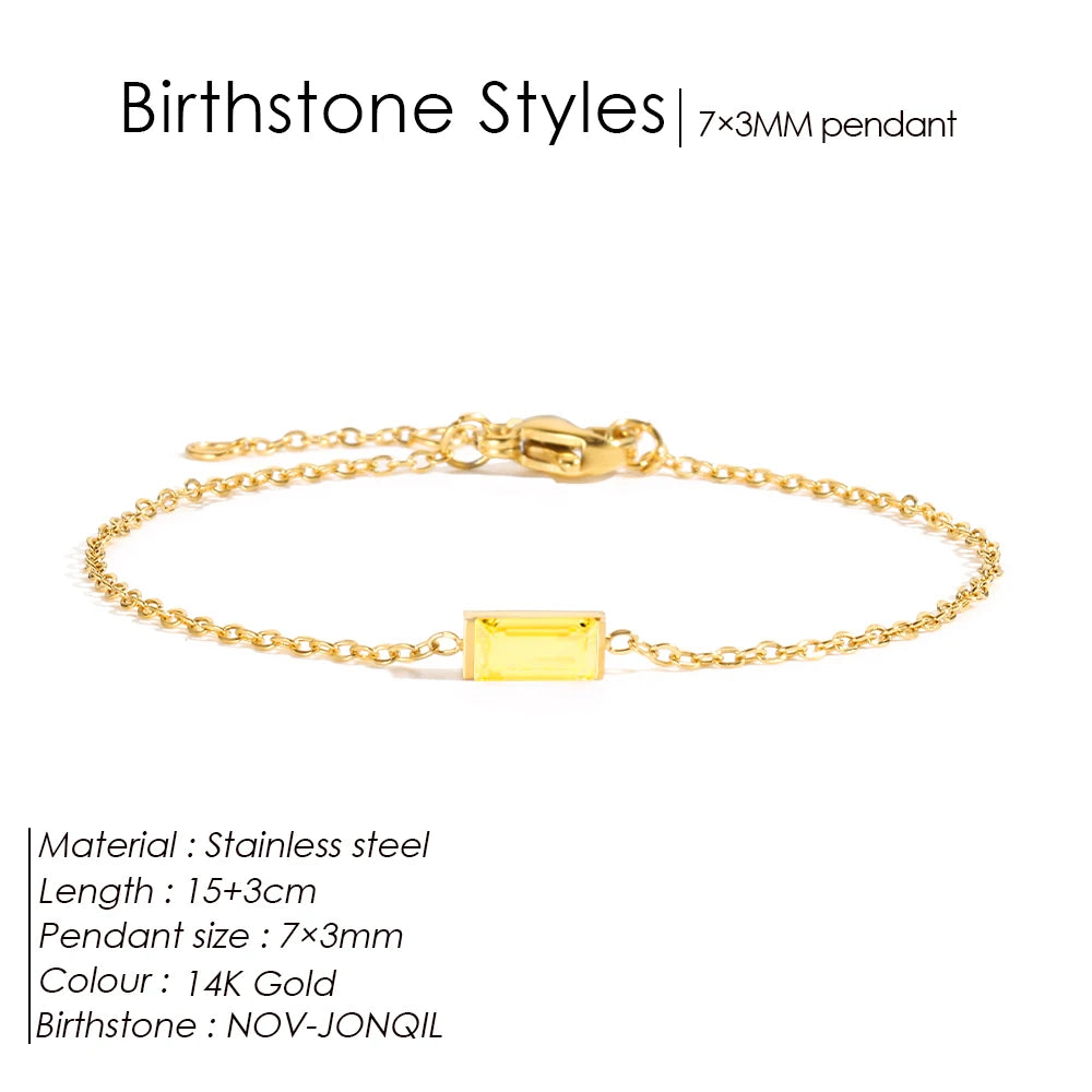 Adam Birthstone Gold Bracelet