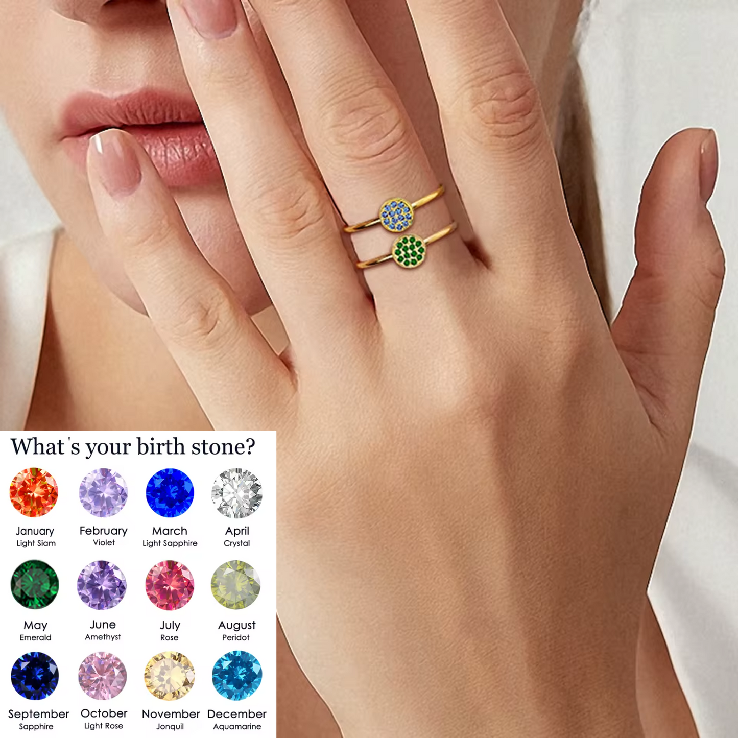 Birthstone Gold Rings