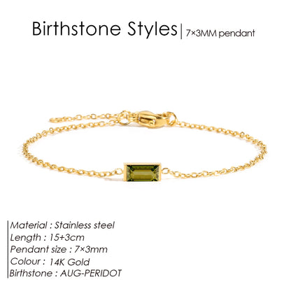 Adam Birthstone Gold Bracelet