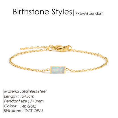 Adam Birthstone Gold Bracelet